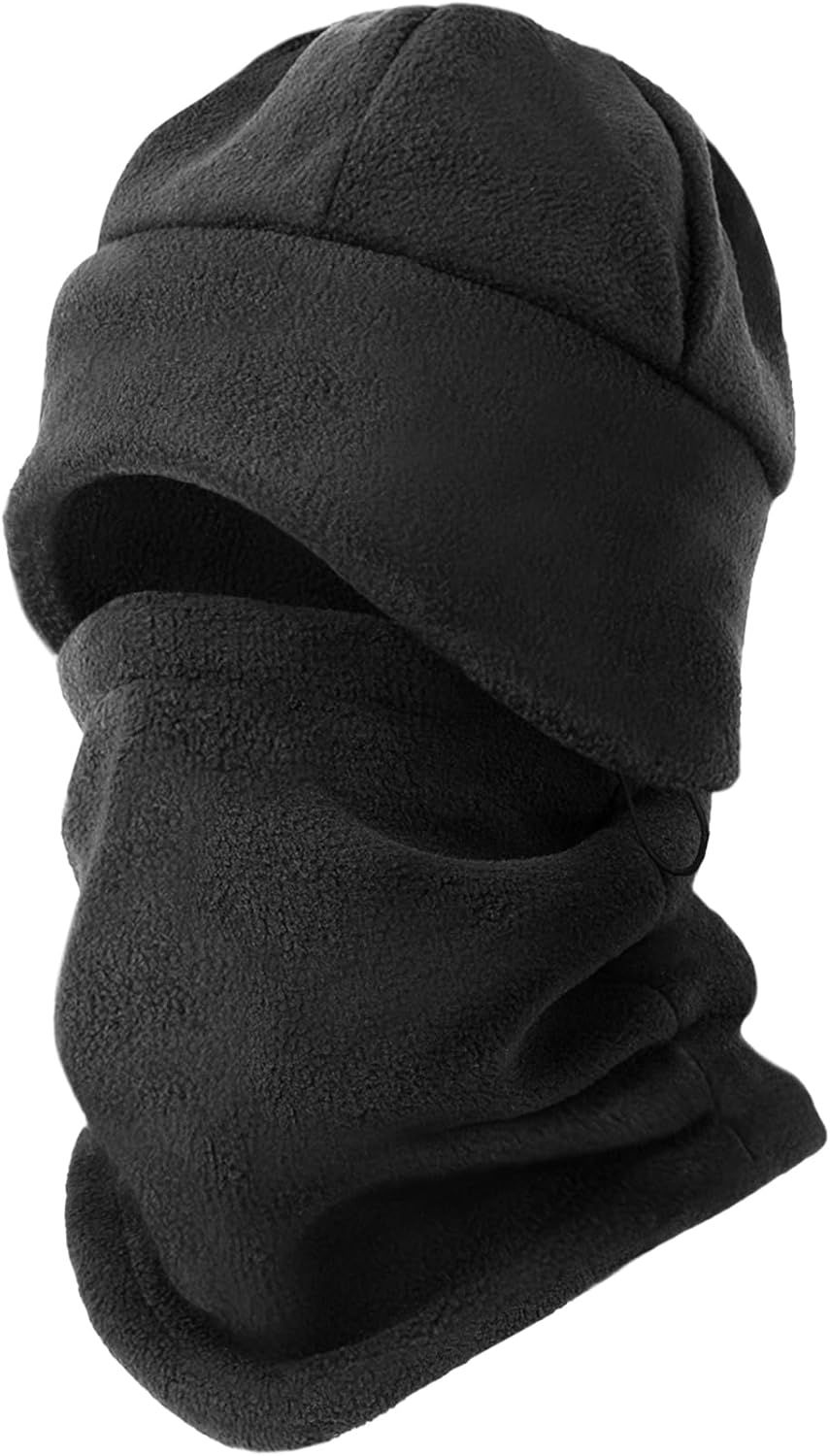 Winter Beanie Hat Scarf Set with Ear Flaps for Men Women Knit Fleece Lined Skull Cap Windproof Neck Warmer Gaiter